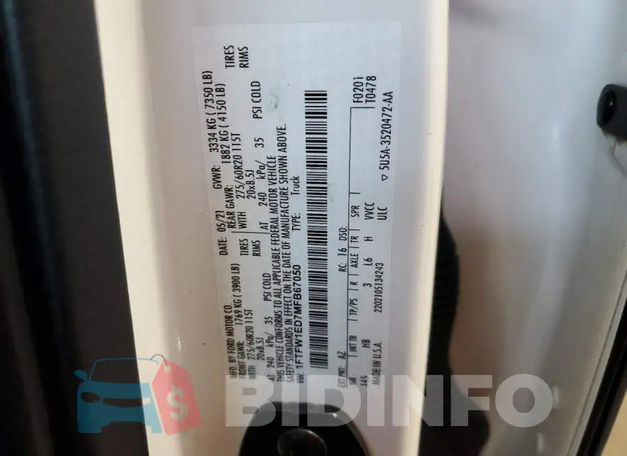 1FTFW1ED7MFB67050 Photo# 12