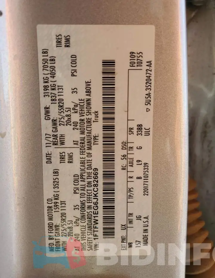 1FTFW1EG6JKC82669 Photo# 12