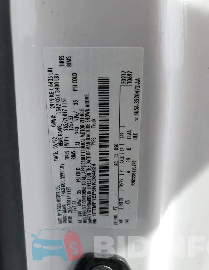 1FTMF1EP5NKD84624 Photo# 12