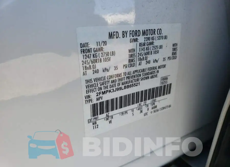 2FMPK3J99LBB65521 Photo# 13