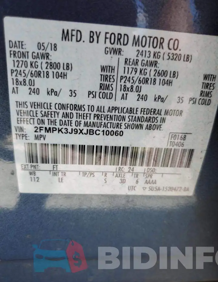 2FMPK3J9XJBC10060 Photo# 14
