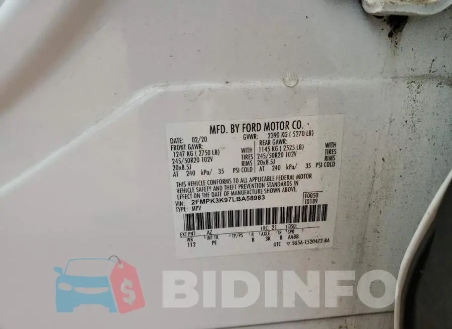 2FMPK3K97LBA58983 Photo# 12