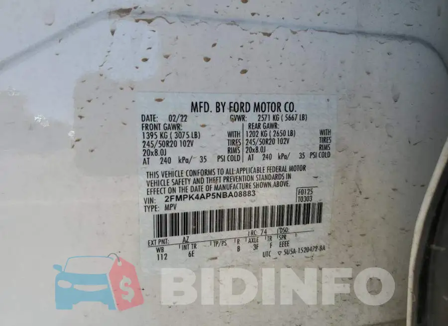 2FMPK4AP5NBA08883 Photo# 13