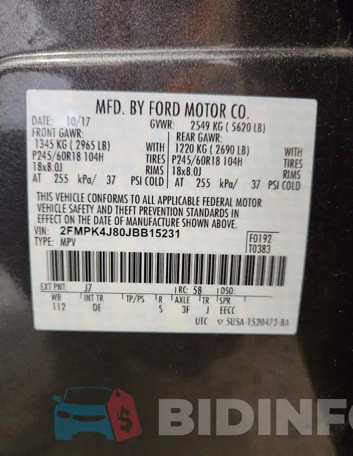 2FMPK4J80JBB15231 Photo# 13