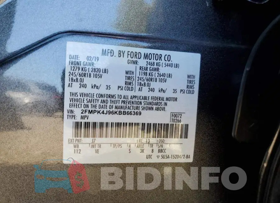2FMPK4J96KBB66369 Photo# 12