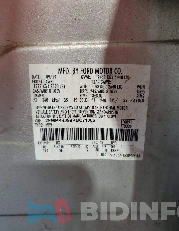 2FMPK4J99KBC71066 Photo# 13