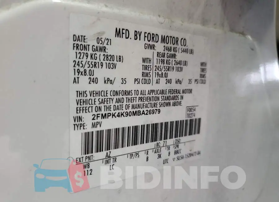 2FMPK4K90MBA26979 Photo# 13
