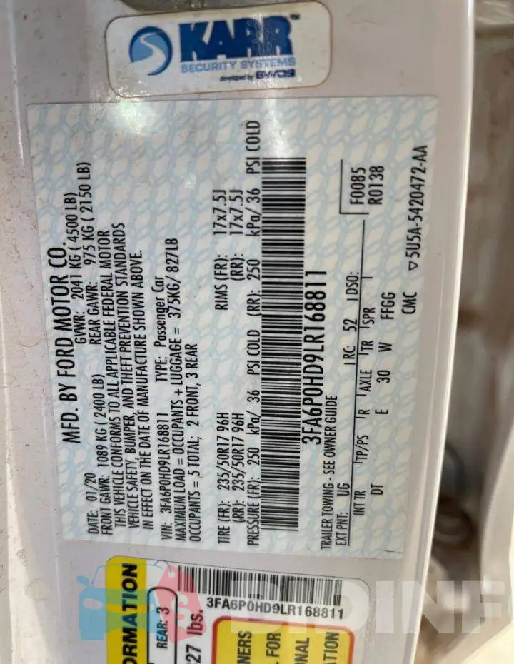 3FA6P0HD9LR168811 Photo# 10