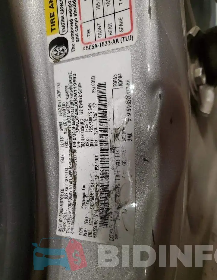 3FADP4BJXKM119593 Photo# 13