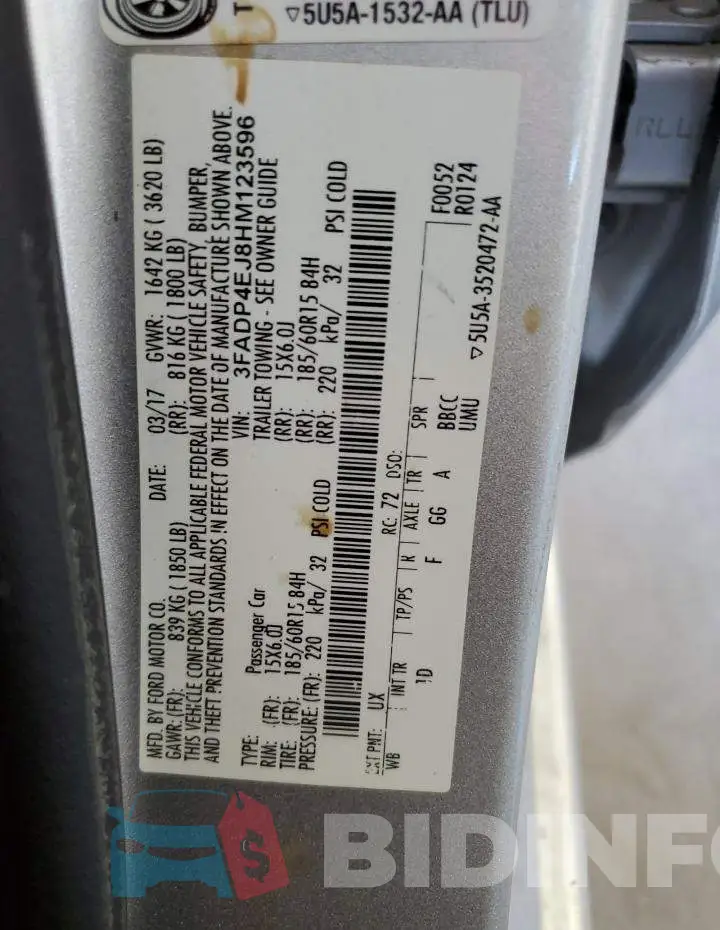 3FADP4EJ8HM123596 Photo# 12