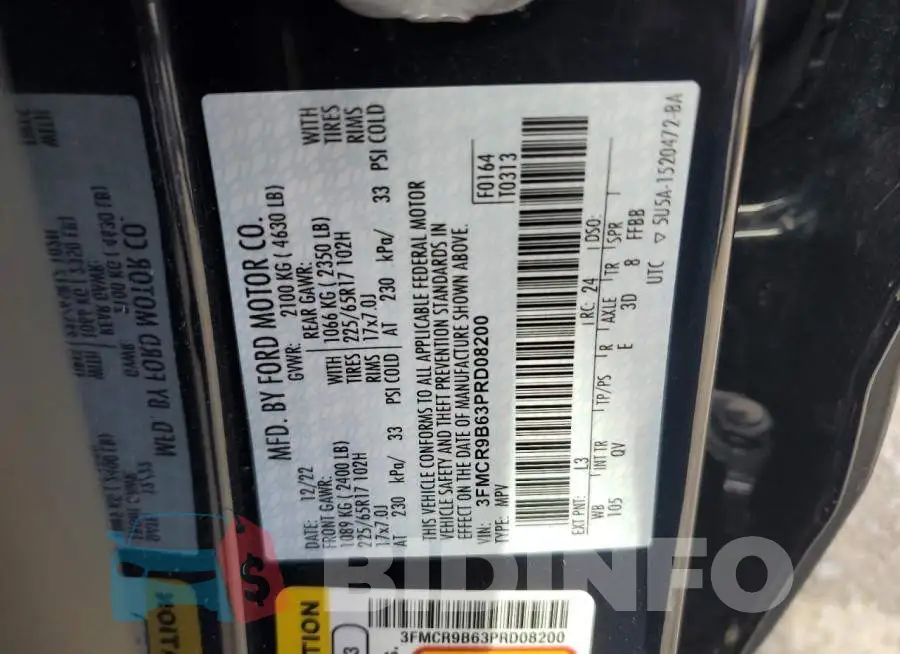 3FMCR9B63PRD08200 Photo# 13