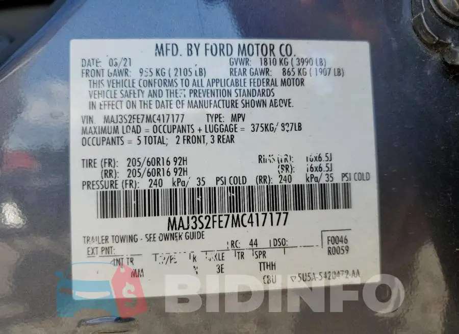 MAJ3S2FE7MC417177 Photo# 13