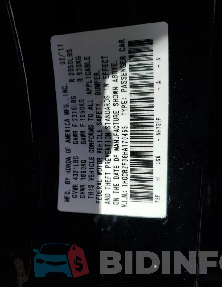 1HGCR2F96HA170455 Photo# 13