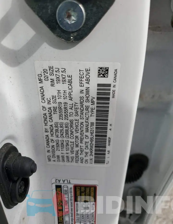 2HKRW2H95LH631788 Photo# 13