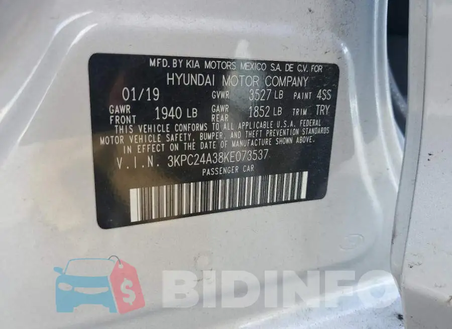 3KPC24A38KE073537 Photo# 12
