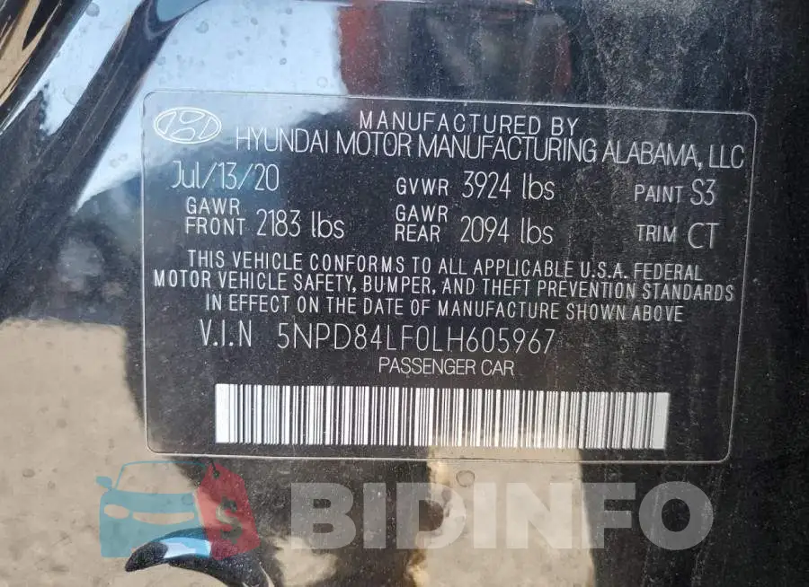5NPD84LF0LH605967 Photo# 12