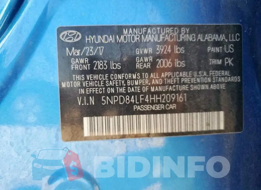 5NPD84LF4HH209161 Photo# 12