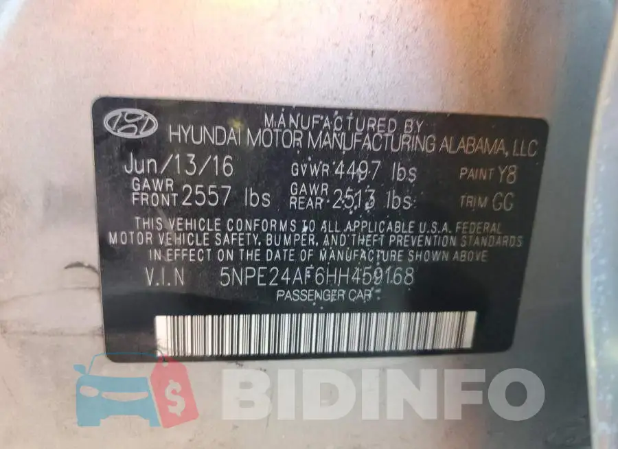 5NPE24AF6HH459168 Photo# 12