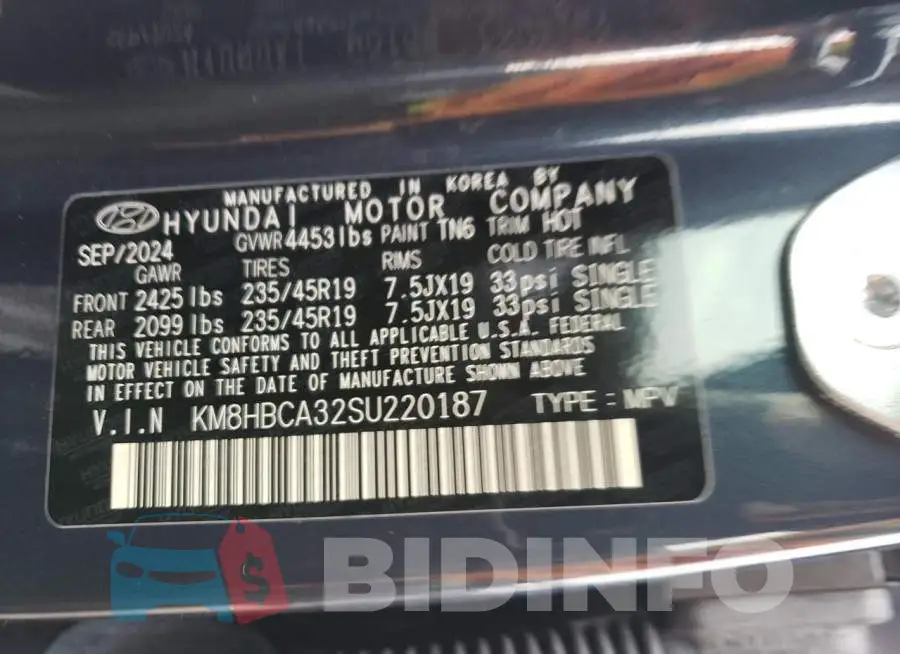 KM8HBCA32SU220187 Photo# 12