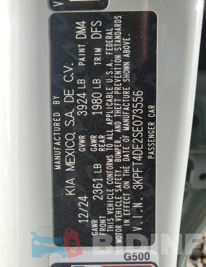 3KPFT4DE2SE073556 Photo# 13