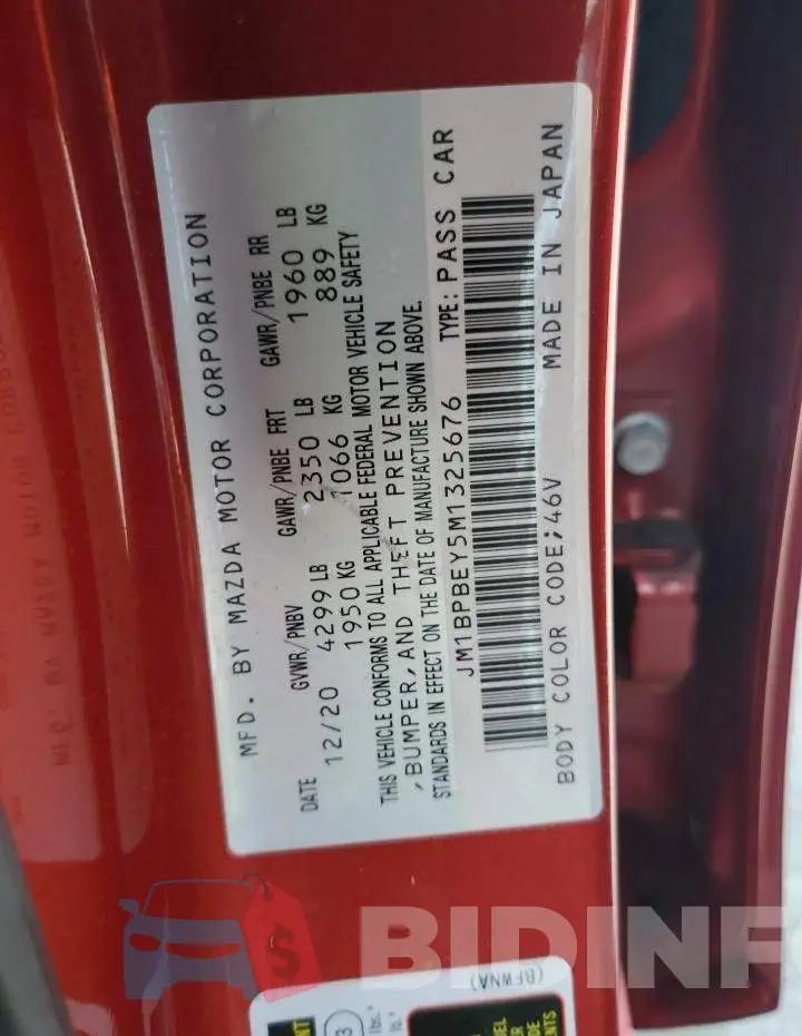 JM1BPBEY5M1325676 Photo# 12