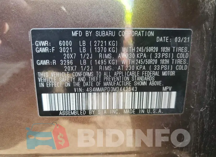 4S4WMAPD3M3442543 Photo# 13