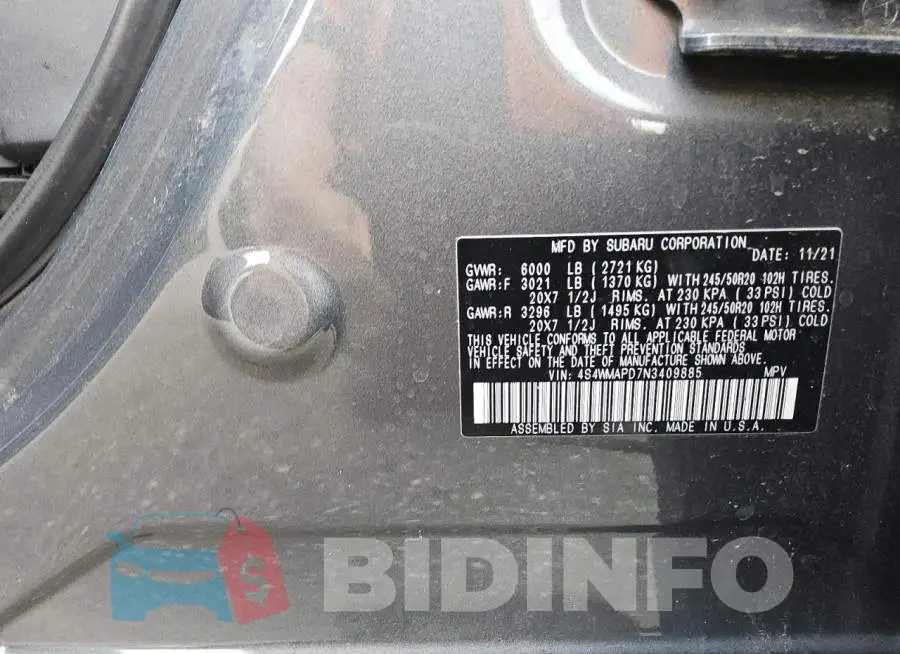 4S4WMAPD7N3409885 Photo# 12