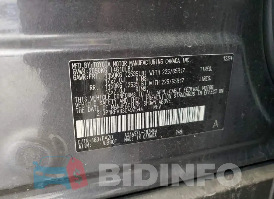 2T3P1RFV8SC497544 Photo# 13