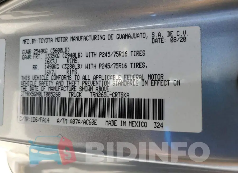 3TYRX5GN0LT005268 Photo# 13