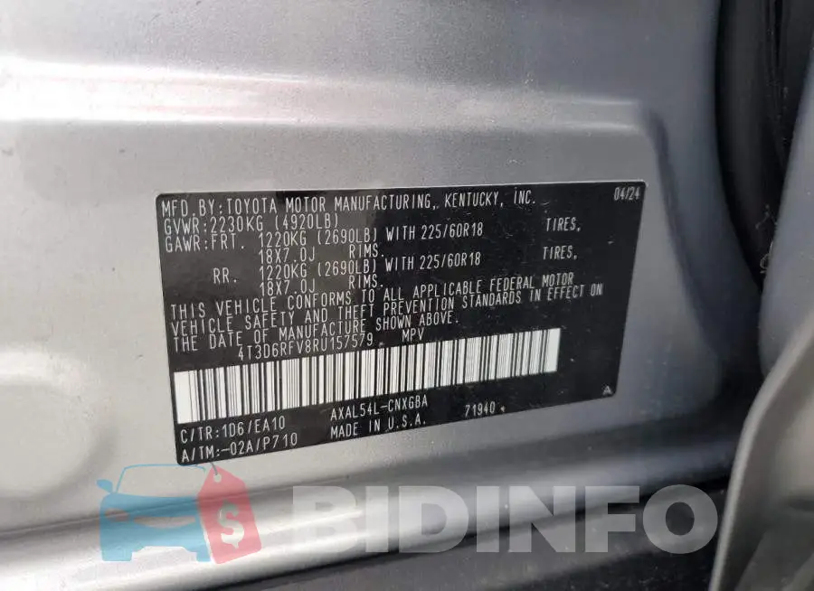 4T3D6RFV8RU157579 Photo# 13