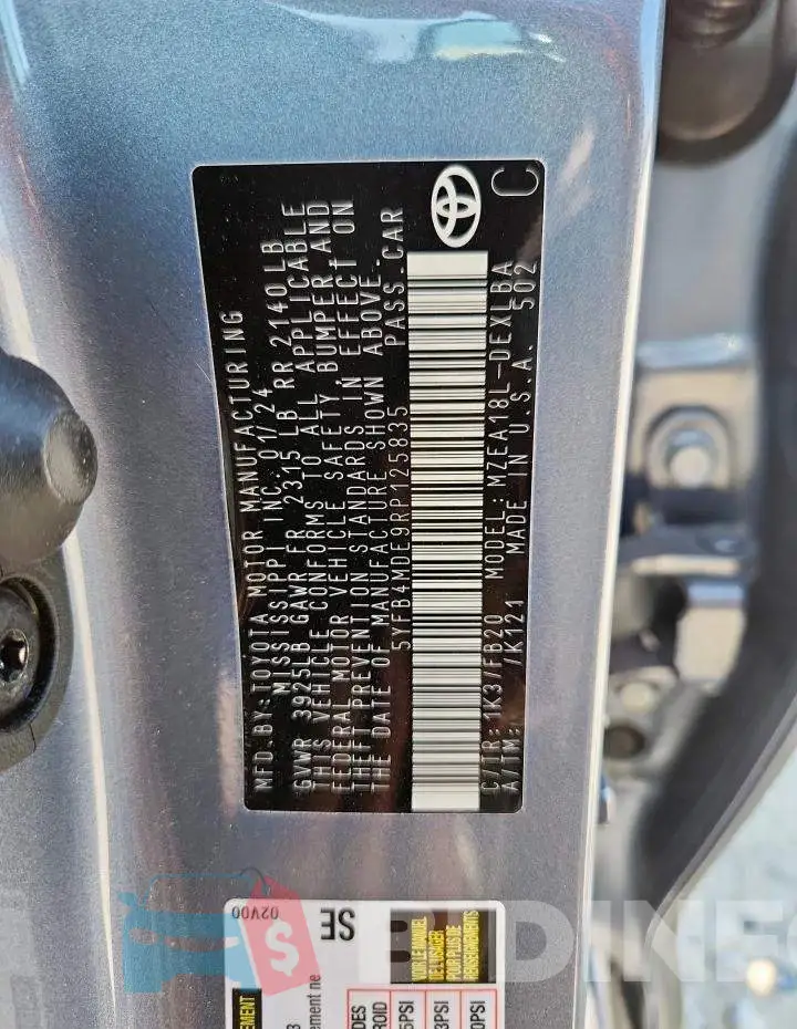 5YFB4MDE9RP125835 Photo# 13