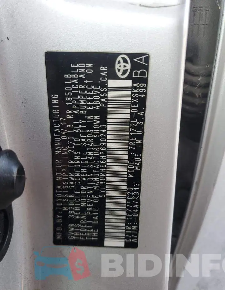 5YFBURHE6HP690243 Photo# 12