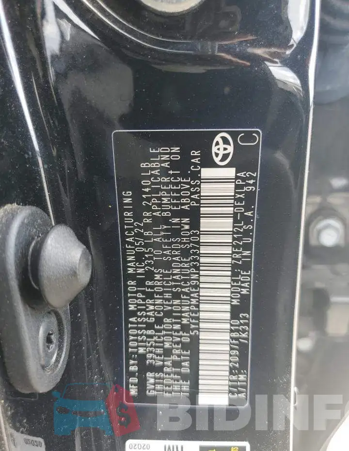 5YFEPMAE9NP333703 Photo# 12