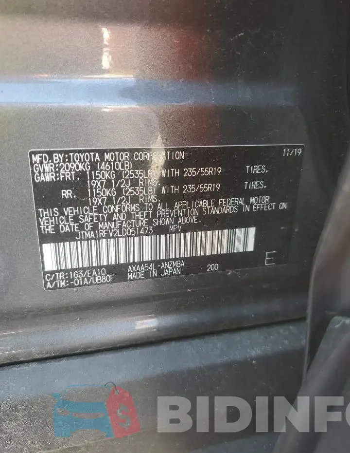 JTMA1RFV2LD051473 Photo# 13