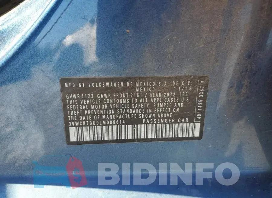 3VWCB7BU9LM008614 Photo# 12