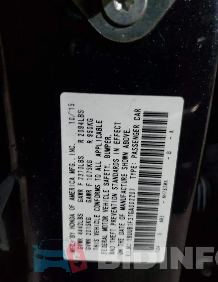 19UUB1F37GA002207 Photo# 12