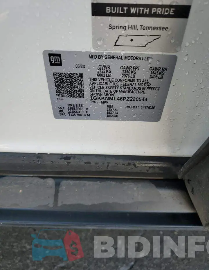 1GKKNML46PZ220544 Photo# 13