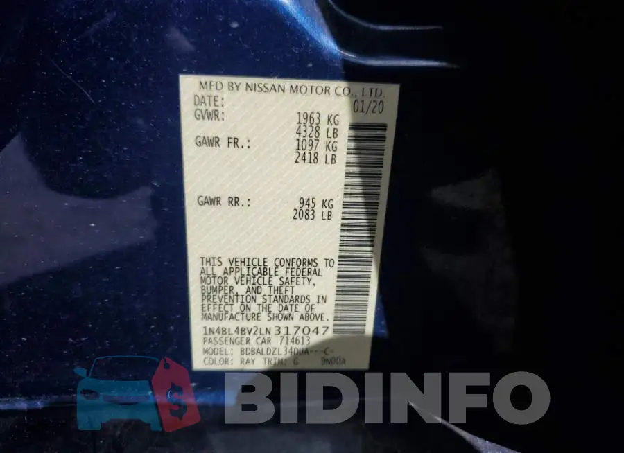 1N4BL4BV2LN317047 Photo# 12