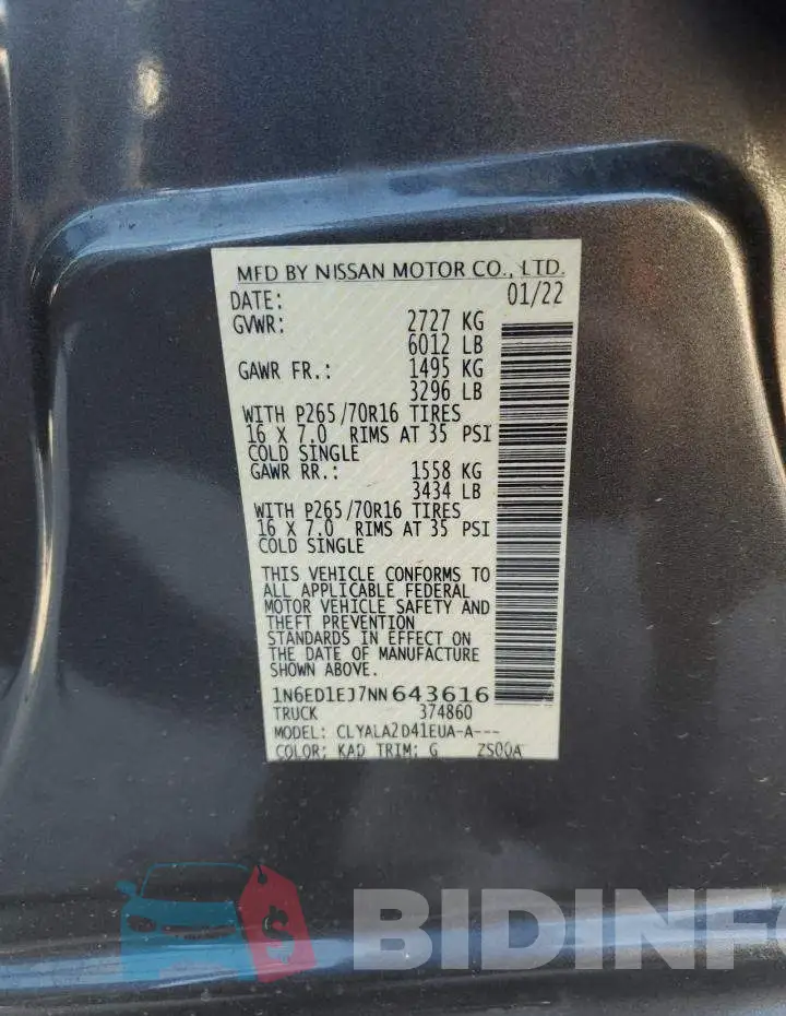 1N6ED1EJ7NN643616 Photo# 12
