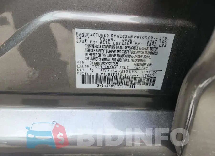 3N1AB8BV2SY207328 Photo# 13