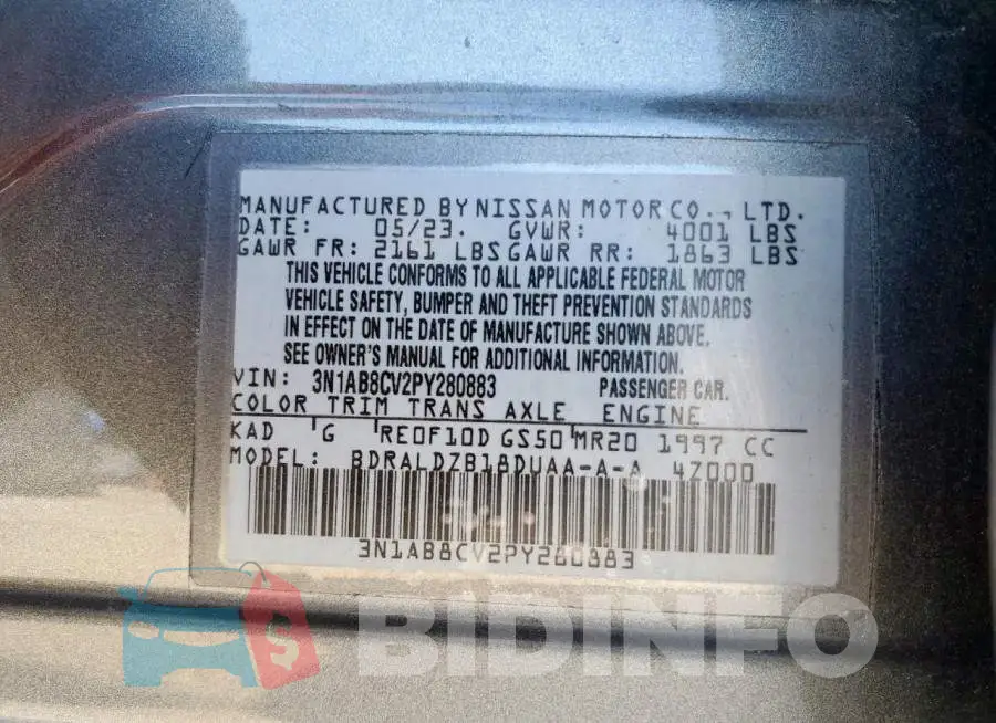 3N1AB8CV2PY280883 Photo# 12
