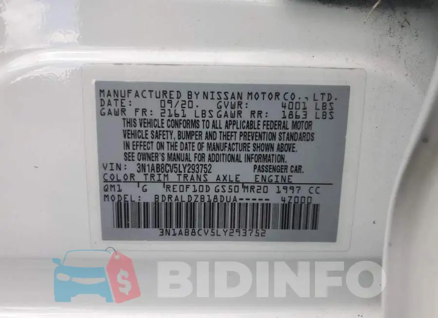 3N1AB8CV5LY293752 Photo# 12