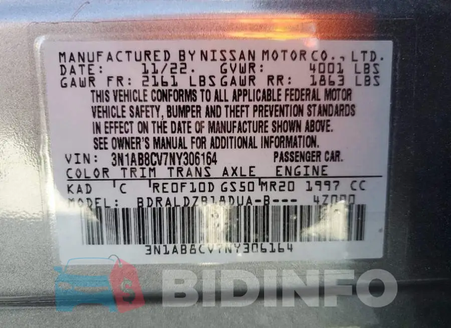 3N1AB8CV7NY306164 Photo# 12