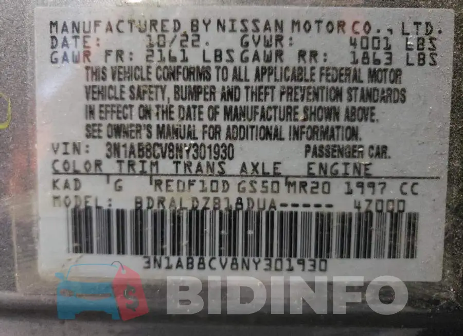 3N1AB8CV8NY301930 Photo# 12