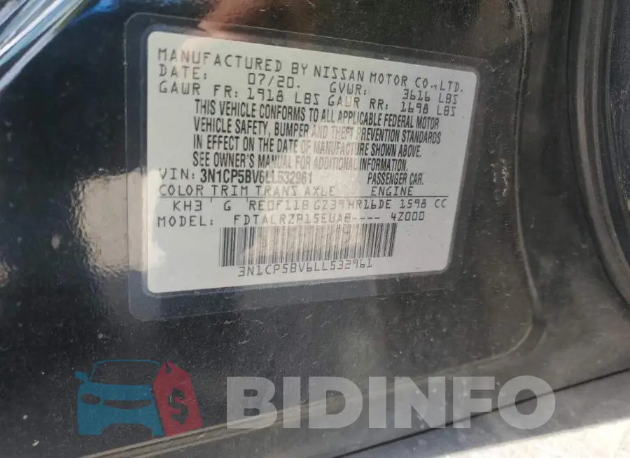 3N1CP5BV6LL532961 Photo# 13
