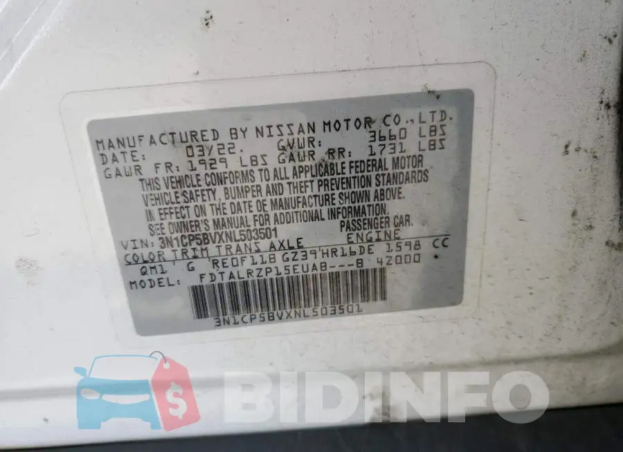 3N1CP5BVXNL503501 Photo# 13