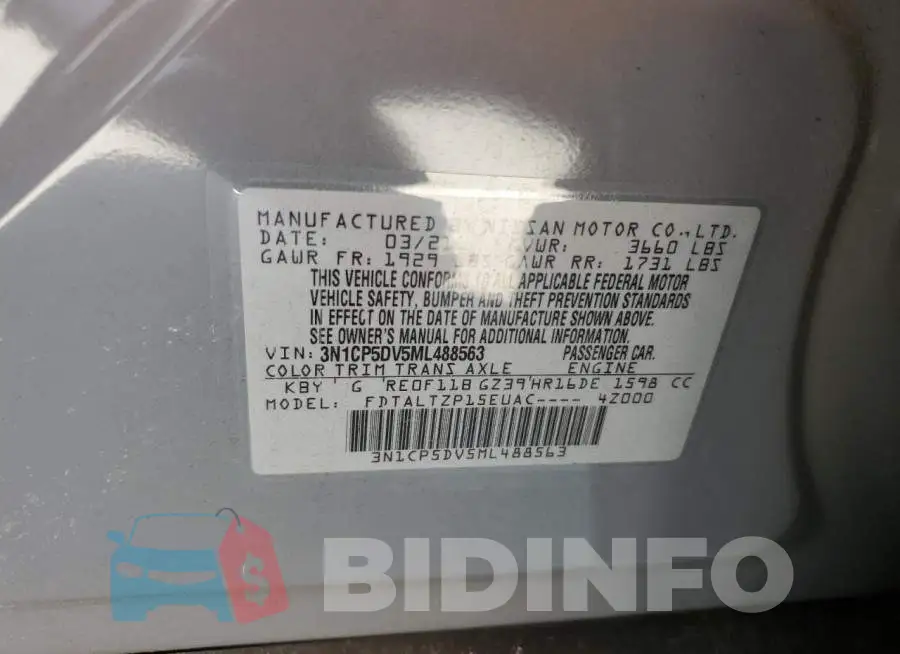 3N1CP5DV5ML488563 Photo# 12