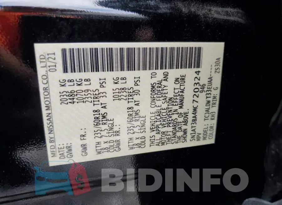 5N1AT3BA4MC720324 Photo# 14