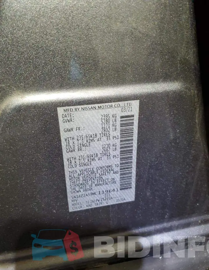 5N1AZ2AS9MC119641 Photo# 13