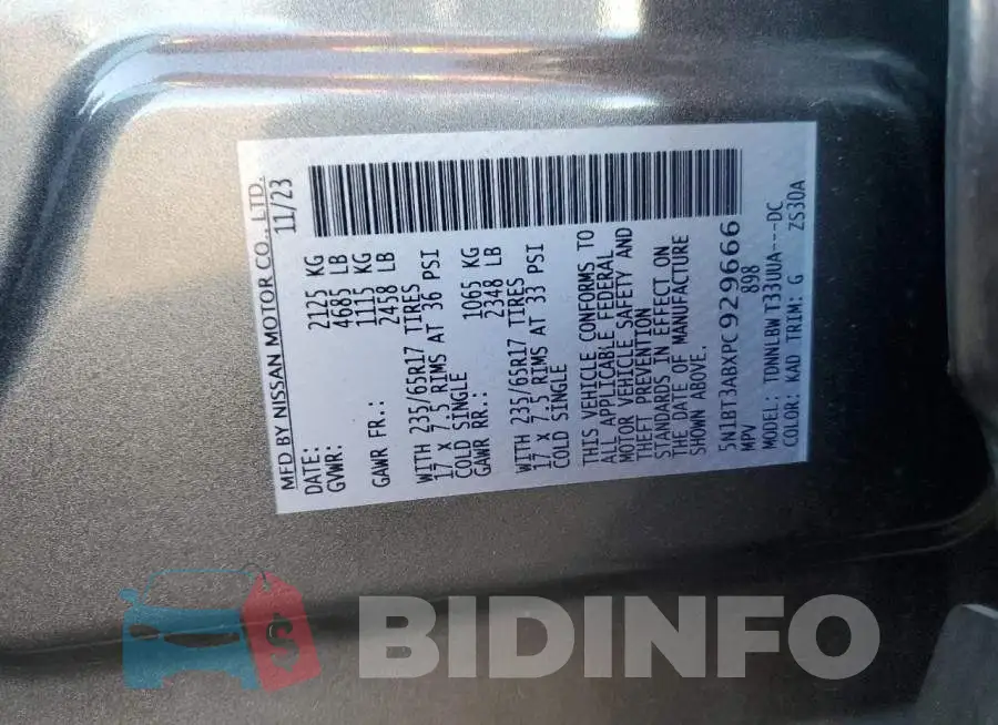 5N1BT3ABXPC929666 Photo# 12
